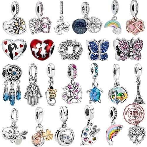 Hot Sale 100% 925 Sterling Silver Letter Alphabet A-Z Charm Name Bead Fit Original Pandora Charms Bracelet Silver 925 Jewelry