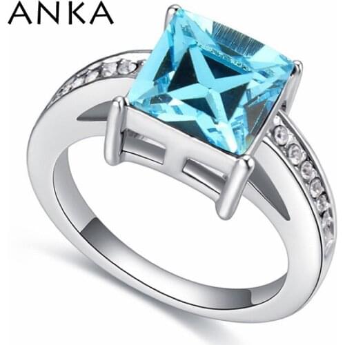 ANKA new geometric square crystal ring for women of fashion hot style classics rings Crystals from Austria #123564