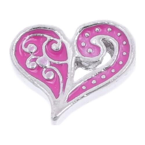 Living Floating Charms Pink Hearts For Memory Window Lockets 10pcs/lot
