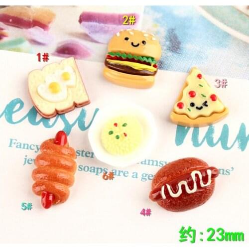 10pcs/lot Resin cake,Bread,kawaii food flatback Cabochons for phone decoration.scrapbooking
