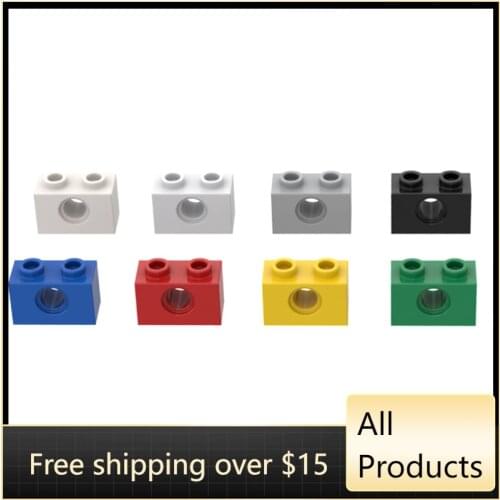 10PCS Assembles Particles 3700 Brick 1x2 With Hole Building Blocks Bricks Kit Part High-Tech Education Toy For Children Gift