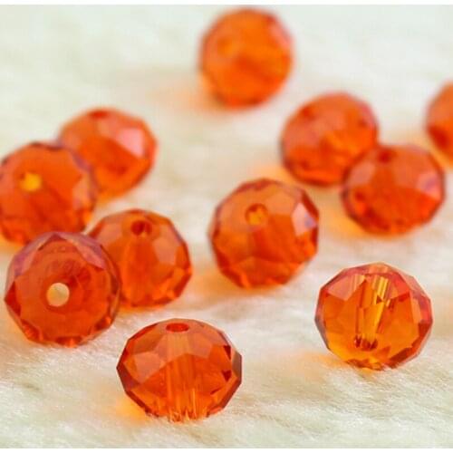 100PCS 8MM Austria Crystal Bead Rondelle Loose Faceted Glass Beads Spacers Beads for Bracelet Jewelry Making