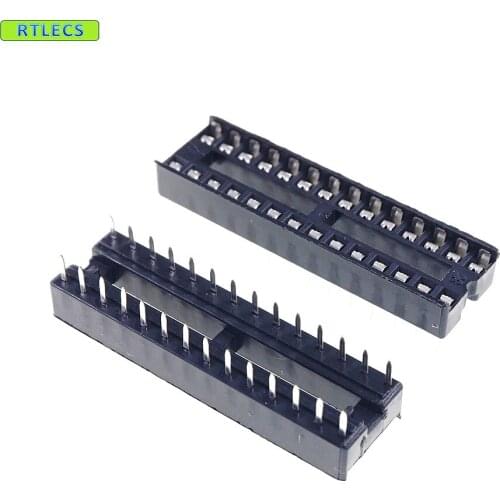 100 pcs / Lot 0.100" 2.54mm IC socket Narrow 28 Position 2x14 28 Pin Row spacing 7.62mm DIP Through hole solder PCB