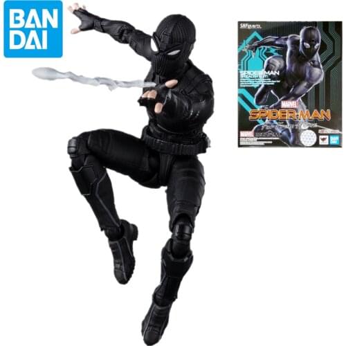 15cm Bandai Original SHF Marvel Spider-Man Stealth Suit Far From Home Action Figure Collection Model Boy Toys Birthday Gifts