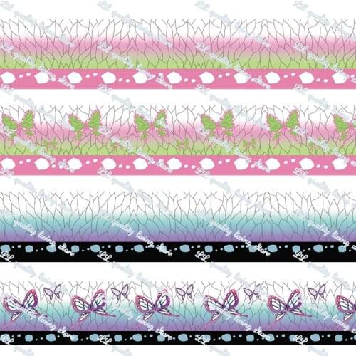 16-75MM Japanese Cartoon PatternPrinted Grosgrain Ribbon 50 Yards/Roll Tape Clothing Bakery Gift Wrapping Accessory Hairbow Head