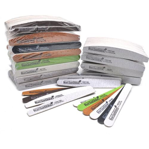 50 Pcs Nail Files For Manicure Thick Wood File Lime 80/100/120/180/240/320 Emery For Nails Block Sanding Buffer Files Pedicure