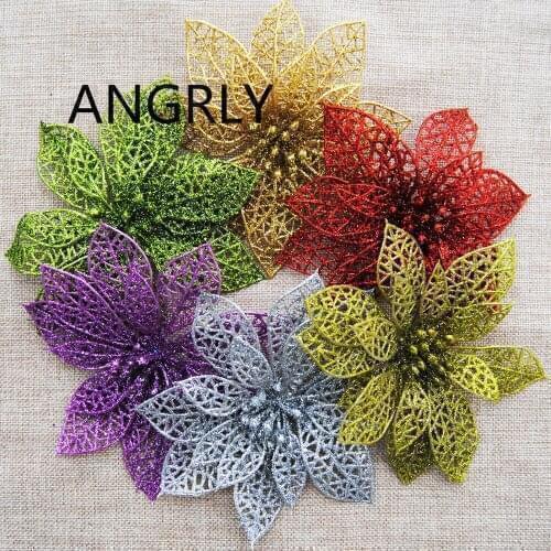 14cm Simulation Powder Decorated with Flowers Christmas Wreath Christmas Tree Decorations Wedding Decoration Flowers