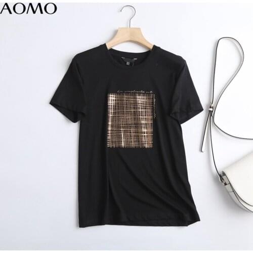 AOMO Women's T-shirts With Inscriptions