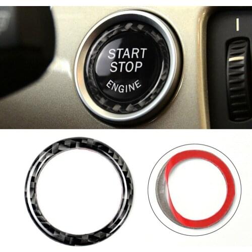 Automobile One Touch Start Button Switch Ring Decorative Strip For BMW E90 E92 E93 Carbon Fiber Interior Accessories Mouldings