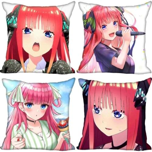 Anime Girl Nino Nakano Pillow Case High Quality Satin Fabric Pillowcase Decorative Pillow Cover Wedding Decorative 0406
