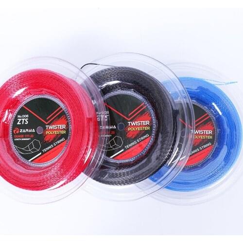 ZARSIA Black Twisted Tennis Line Hexagonal Threaded Tennis Polyester Hard Line Tennis Racquet Line 200m Large Coil Line -40
