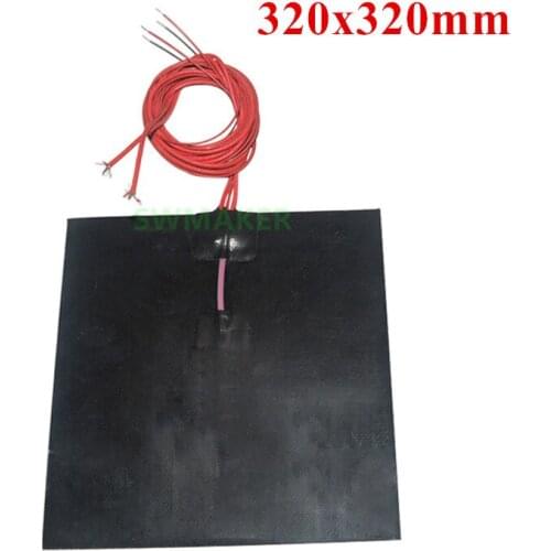 320x320mm black Silicone Rubber heating pad 320*320 Antifreeze Heater 3D printer heat bed
