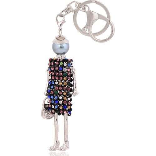 Crystal fashion 2020 key chain women handbag key ring creative bag keychain jewelry