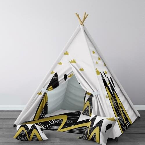 Play Tent for Kids Wigwam Portable Indoor Playground Tents Children Bedrooms White Mountains Clouds Model 198