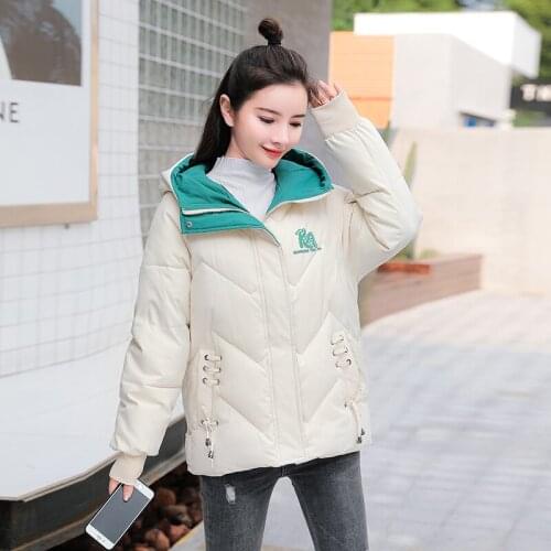 ISENMAL New Hooded Parka Women Winter Short Jacket Thick Warm Down Cotton Padded Ladies Overcoat Casual Loose Coat Female