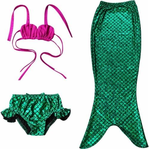 Sequin Girls Swimwear Suit Bikini Three-Piece Mermaid Dress Princess Costume Cute Sexy Scallop Girl Swimsuit Beach Bathing Suit