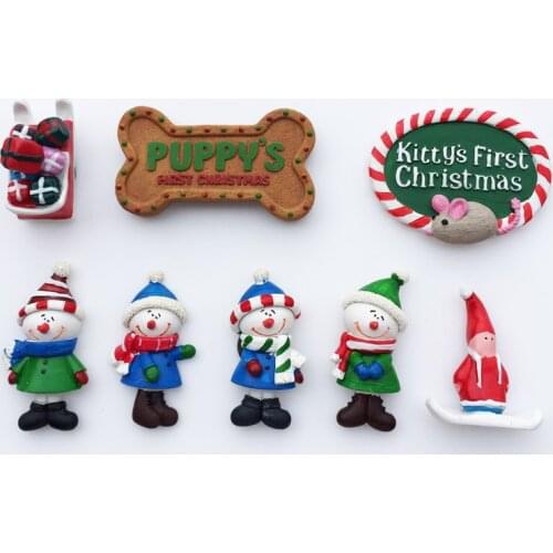 Cute Christmas Decoration Crafts Decoration Creative Early Childhood Education Snowman Magnetic Fridge Magnet Souvenir