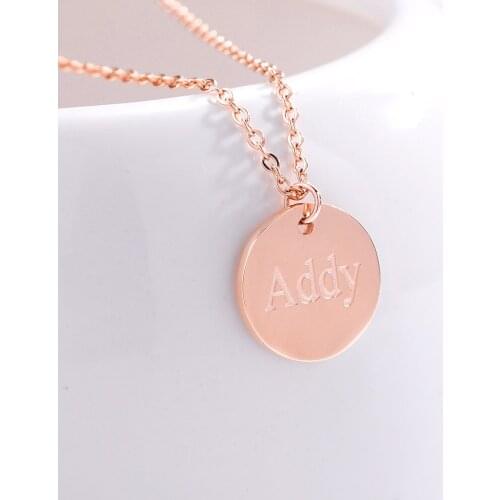 MYDIY Trendy Gold Carved Coin Pendant Necklace Custom Name Necklace Personalized Stainless Steel Pendant For Women 2021 Jewelry