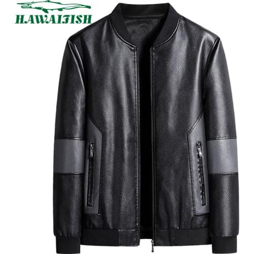Hawaifish brand leather jacket men 2021 winter warm high quality casaco masculino hot sale casual fashion Mens windbreakers
