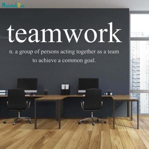 Teamwork Quote Office Wall Decal Team Work Quotes Office Inspirational Meeting Room Vinyl Stickers Concise Word Murals YT2629