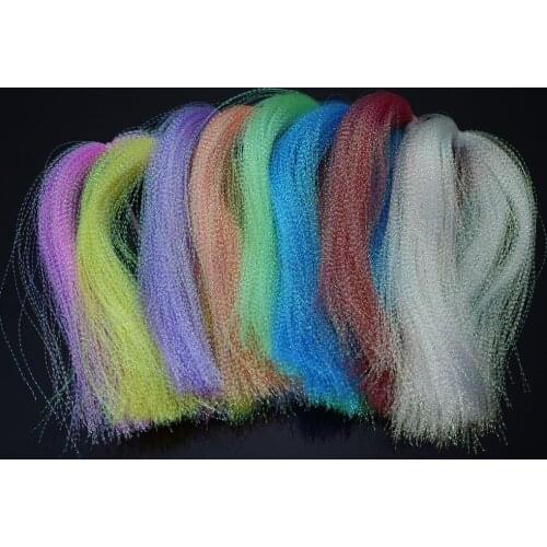 Dyed-Pearl Flashabou Accent Fly Tying Materials;Available in 8 Colors, 1/69" Wide By 12" Long