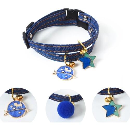 Cat Collars Safety Quick Release with Bell-Adjustable Cat Collar with Star Pendant Soft Strong Nylon Strip for Cat, Pup, Kitty