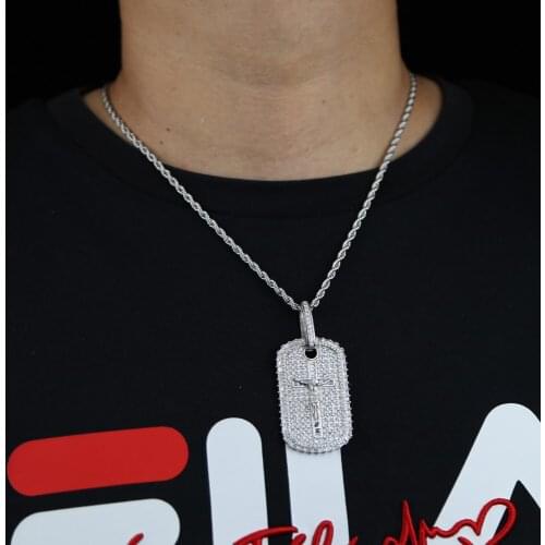 Gold silver color plated engraved Cross Necklace Pendant Womens Accessories Choker Necklace Men Jewelry Jesus Religious Gifts