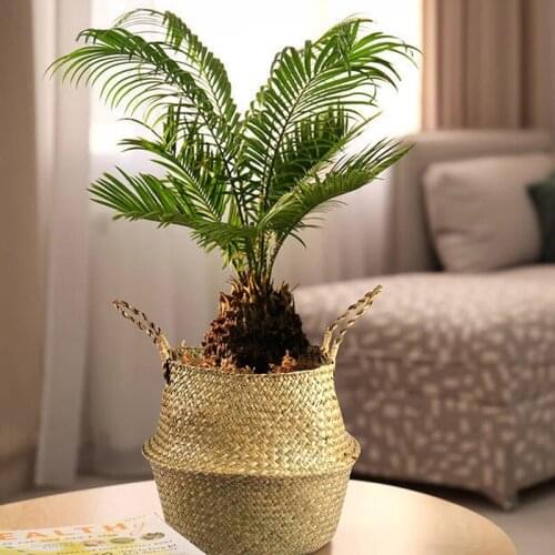 Seagrass Wicker Work Rattan Basket Hanging Planting Flower Pot Storage Laundry Basket Home Garden Decoration