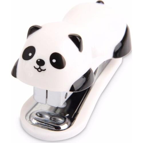 Cute Cartoon Panda Manual Mini Portable Stapler Staples Set Student Stationery School Office Supplies Child Grapadora Papelaria