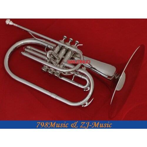 Professional Silver Nickel Marching Mellophone F Tone Horn With Case