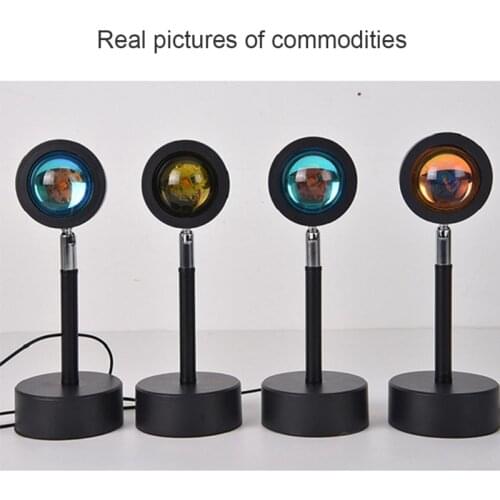 Rainbow Projection Lamp USB Table Bedside Night Light Bedroom Bar Cafe Party LED Atmosphere Light Projector Decor