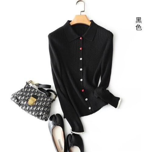 Shuchan Slim Cardigans Turn-down Collar Button High Street Single Breasted Knitted Sweater Women Spring Sweater Clothes Set