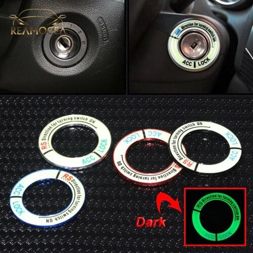 Reamocea Luminous Alloy Car Ignition Switch Cover Auto Car Accessories Stickers For Honda For Civic City Accord CRV Odyssey XRV