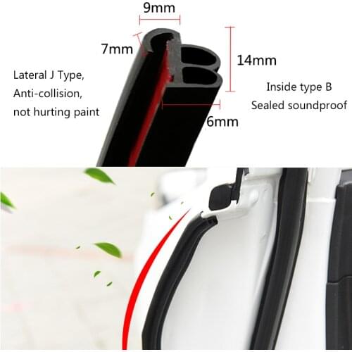 Car Door Seal Strips Weatherstrip Rubber Seal Car Stickers Sound Insulation Sealing Automobiles Interior Accessories