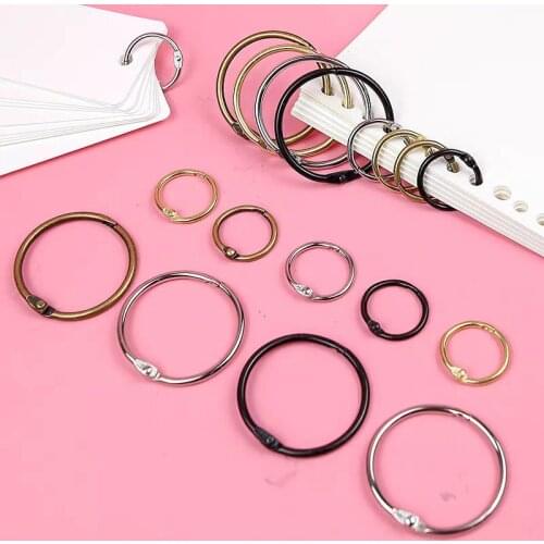 High Quality 10pcs/Lot Metal Ring Binder 15 - 30mm DIY Loose-leaf Opening Scrapbook Binders Office Binding Photo Album Keychain