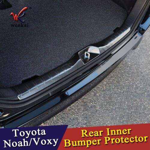 For Toyota Voxy Noah 80 Series Rear Trunk Deck Bumper Protector Panel Boot Cover Stainless Steel Trim Door Sill Car styling