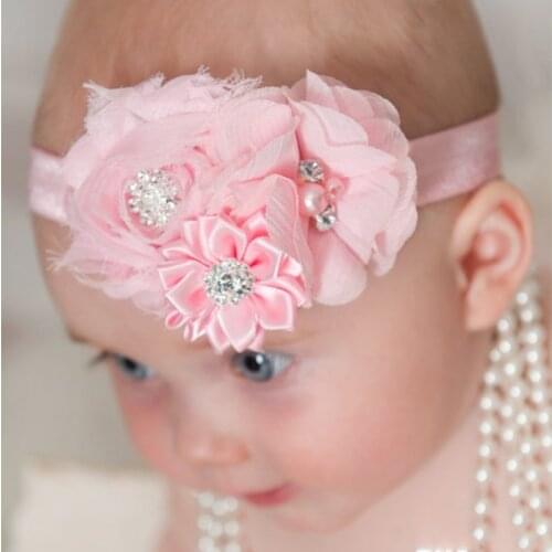 TWDVS Newborn Flower Hair Band Kids Flower Elasticity Hair Accessories Ring Flower Headband W037
