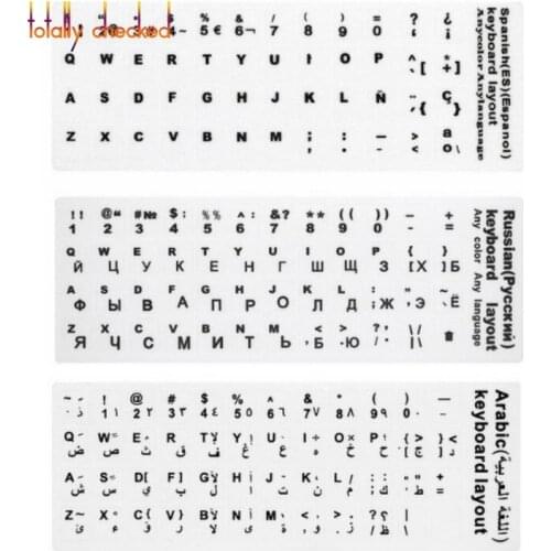 100PCS Keyboard Stickers WHITE Portuguese Turkish German Russian Arabic Italian French Korean Spanish for desktop/laptop sticker