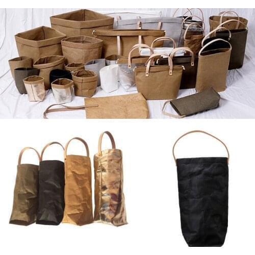 20PCS Washable Kraft Paper Single Wine Packaging Box Environmentally Friendly Tote Bag Store Red Wine Bottles, Fruits, Flowers