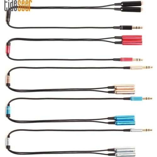 3.5mm Aux 1 Male to 2 Female Splitter Wire 3.5 Jack Audio Extension Cable Adapter For Headphone Speaker Stereo AUX Cord 300pcs