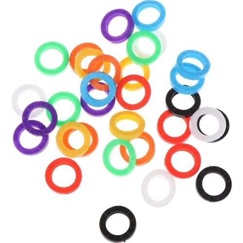 32pcs Fashion Mixed Color Hollow Rubber Key Covers Multi Color Round Soft Silicone Keys Locks Cap Elastic Topper Keyring Case