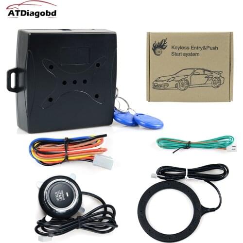 Auto Car Alarm Car Engine Push Start Button RFID Lock Ignition Starter Keyless Entry Start Stop Immobilizer Anti-theft System