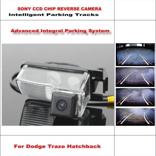 Car Rear Camera For Dodge Trazo Hatchback 2004-2012 Intelligent Parking Tracks Reverse Back HD CCD SONY NTSC RCA AUX CAM