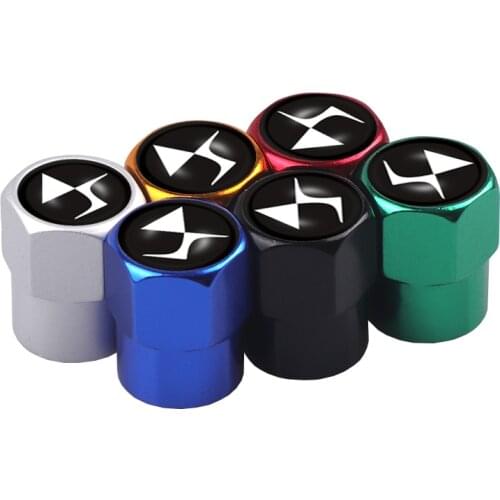 Car-Styling 4pcs DS Logo Badge Car Wheel Tire Valve Stem Caps Cover For Citroen DS5 DS6 DS9 DS7 DS4 DS3 Berlingo Accessories