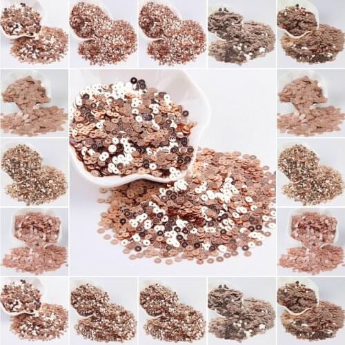 Mix Size Champagne Sequin 3mm -10mm Glitter Cup Flat Round Pvc Sequin Wedding Crafts Paillette Sewing Decoration DIY Accessory