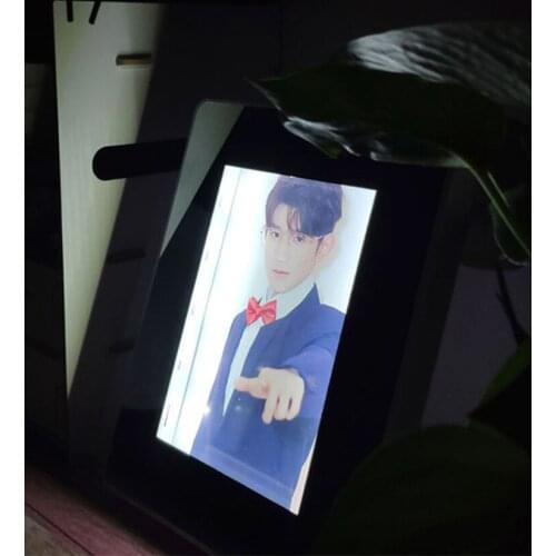 DIY Magic Mirror LED Lamp Customized Photo Frame Table Lamp Bedside USB Night Light Friend Wedding Birthday Valentine Love Gift
