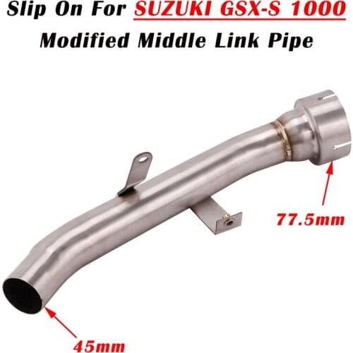 For SUZUKI GSX-S 1000 GSXS1000 2015 - 2018 Motorcycle Exhaust Escape Middle Pipe Stainless Steel Link Pipe Eliminator Enhanced