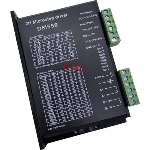 1PC DM556 Digital Microstep motor driver 2 phase 5.6A for 57 86 NEMA23 NEMA34 Stepper Motor Controller 10-55Hz/0.15mm