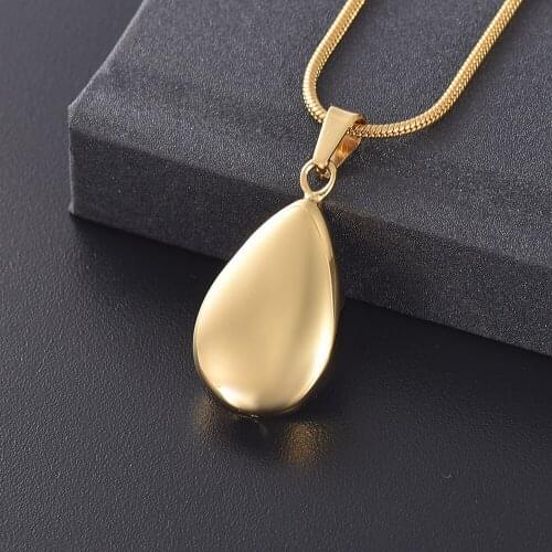 IJD10729 Engrave Teardrop Keepsake Ashes Necklace Urn Pendant Cremation Memorial Jewelry