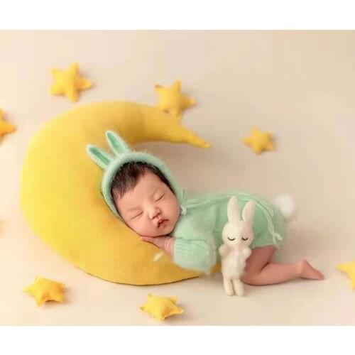 J60B Cute Rabbit Ear Baby Hat Newborn Photography Props Infant Soft Mink Hair Beanies